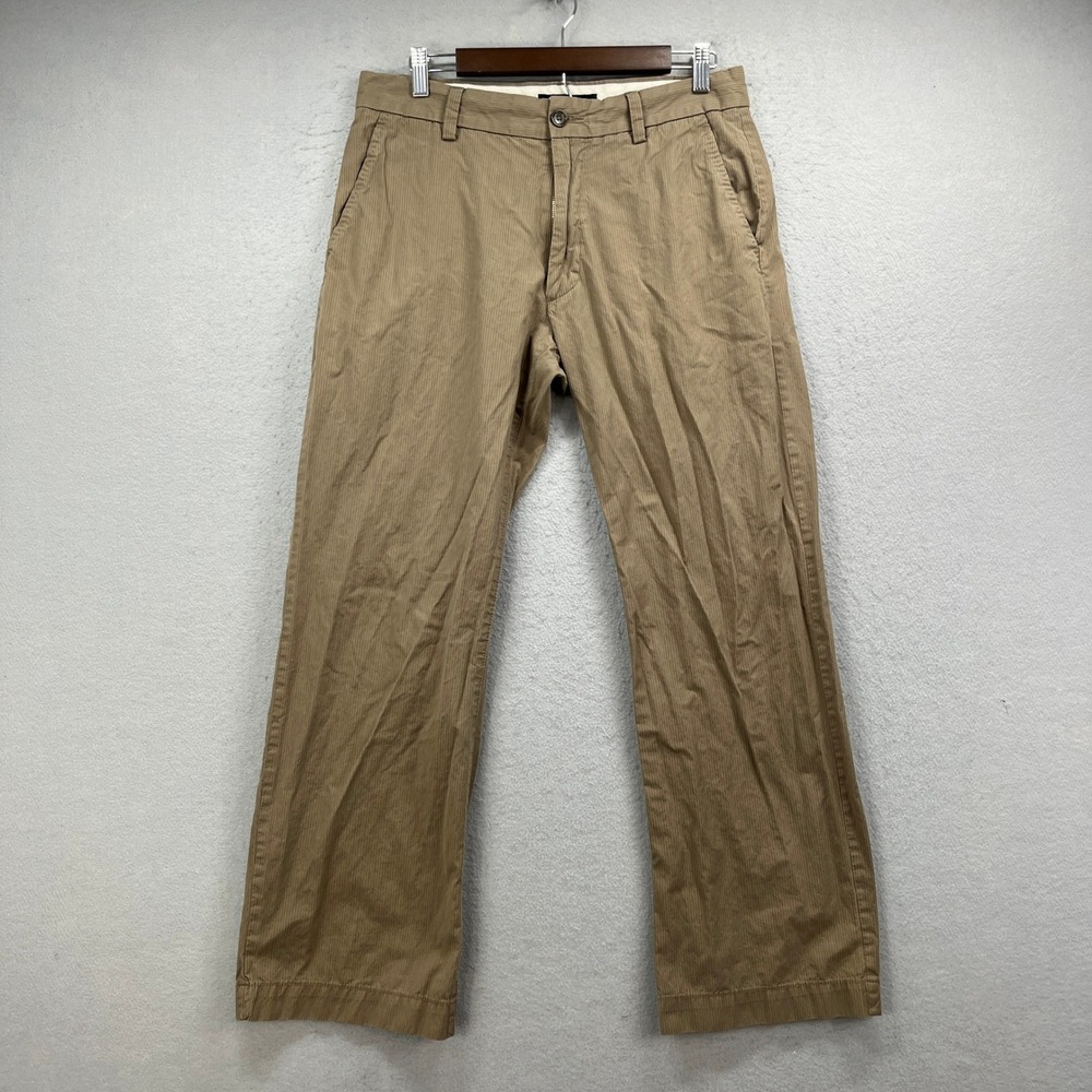 Banana Republic Pants Mens 32x30* Brown Pinstripe Chino Flap Pockets Work Y2K